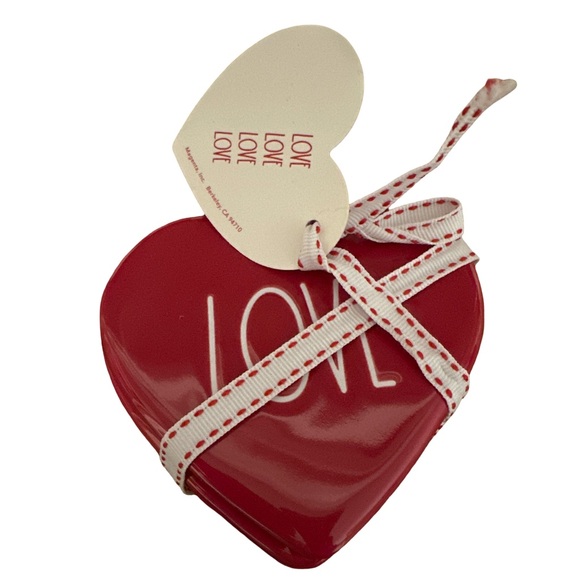 Rae Dunn Heart Love Coasters Red Artisan Collection Set of 4 - Picture 4 of 5
